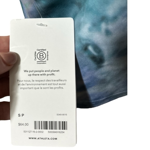 NWT - Athleta Conscious Crop A-C Printed Tie Dye Crop/Bra - Picture 6 of 6